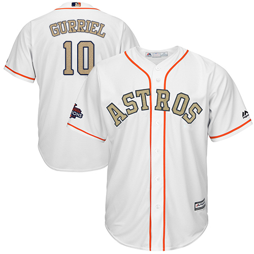 Astros #10 Yuli Gurriel White 2018 Gold Program Cool Base Stitched MLB Jersey